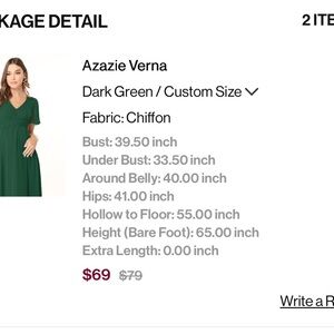 Azazie Verna Emerald Chiffon Bridesmaid Gown